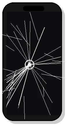 Broken iPhone screen before repair
